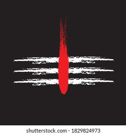 Lord Mahadev tilak graphic red art symbol unique vector Design, mahadev sign graphic vector stock.