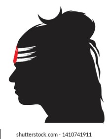 Lord mahadev vector design face art.
