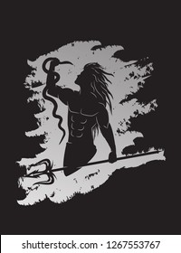 Lord mahadev vector silhouette design. Mahadev tshirt design. Lord shiva vector illustrated art.