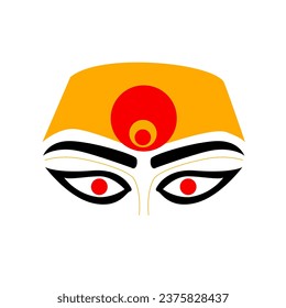 Lord Mahalakshmi face vector icon. Mahalaxmi eyes vector. svg