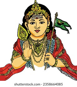 
Lord Murugan clip art vector, Murugan illustration