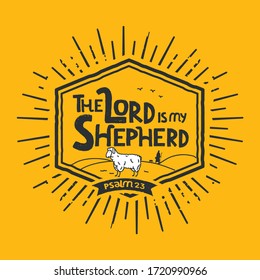 The Lord is my shepherd Psalm 23 vector logo