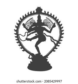 Vector de estatua de Lord Nataraj (shiva). Icono bailando Nataraj Shiva.