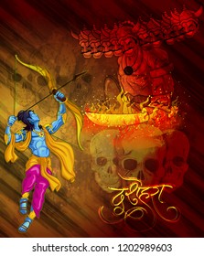 lord ram and ravan illustration for dussehra festival