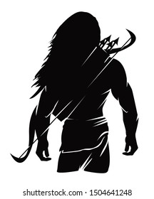 Lord ram silhouette amazing look vector graphic design.