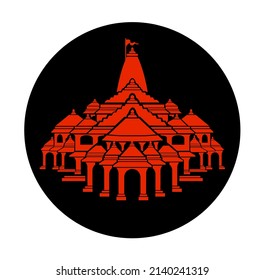 Lord Ram Tempel Vektorsymbol. Ram mandir Symbol.