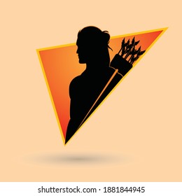 Lord ram trendy artwork vector graphic silhouette trendy design.	