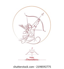 lord rama with bow and arrow line drawing illustration