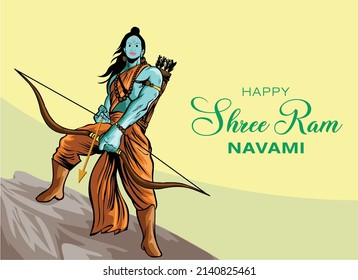 Lord Rama with bow arrow in Ram Navami