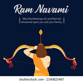 Lord Rama with bow arrow in Ram Navami