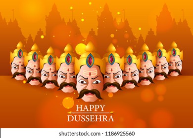 Lord Rama with dDcelebration India holiday background. Vector illustration