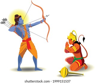 Lord Rama with Lord Hanuman