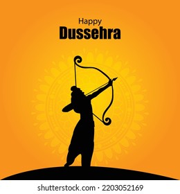 Lord Rama Happy Dussehra Navratri Festival Celebration India Holiday Background
