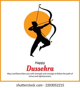 Lord Rama Happy Dussehra Navratri Festival Celebration India Holiday Background
