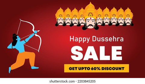 Lord Rama Happy Dussehra Navratri Festival Celebration India Holiday Background