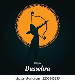 Lord Rama Happy Dussehra Navratri Festival Celebration India Holiday Background