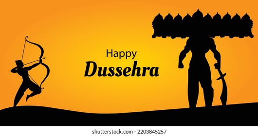 Lord Rama Happy Dussehra Navratri Festival Celebration India Holiday Background