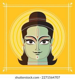 lord Rama illustration with yellow background 