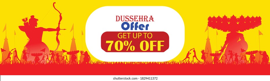 Lord Rama killing Ravan in Navratri festival for Happy Dussehra Vijayadashami also known as Dasara, Dussehra or Dussehra is a major Hindu festival with exclusive big sale offer 'happy dusshera'