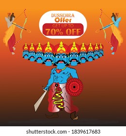 Lord Rama killing Ravan in Navratri festival for Happy Dussehra Vijayadashami also known as Dasara, Dussehra or Dussehra is a major Hindu festival with exclusive big sale offer 'happy dusshera'