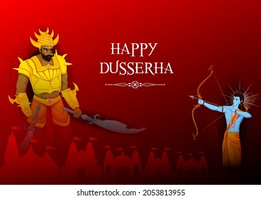 Lord Rama Killing Ravana During Dussehra Stock Vector (Royalty Free ...