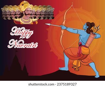 Lord Rama killing Ravana in the Dussehra Navratri festival