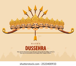 Cartaz de Lord rama matando ravana em dussehra navratri festival da índia	
