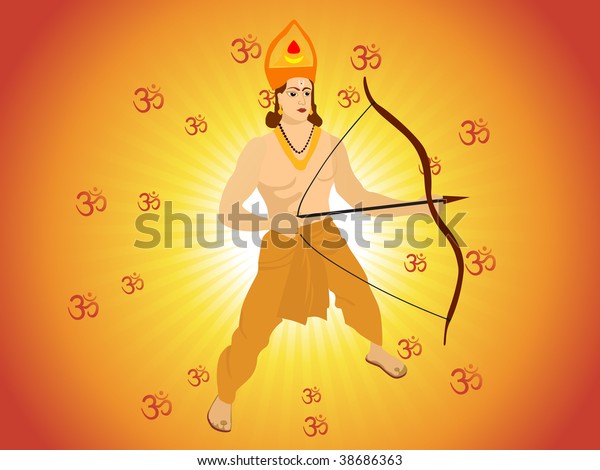 Lord Rama Stand Rays Om Background Stock Vector (Royalty Free) 38686363 ...