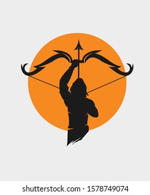 Lord Rama vector graphic bow and arrow illustration design.