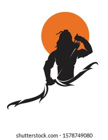 Lord Rama vector graphic bow and arrow illustration design.