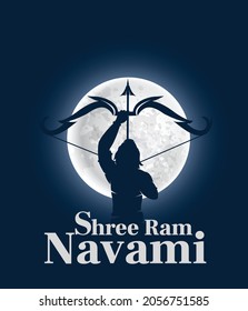 	
Lord rama vector graphic design with holding Bow and Arrow amazing vector art full moon.