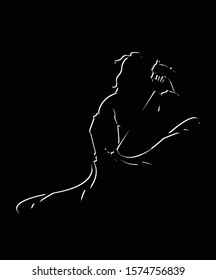 Lord Rama vector lone art, Lord ram shadow design illustration.