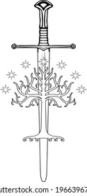 Lord of the rings- Anduril White Tree svg