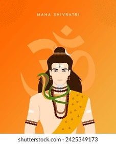 Lord Shiv in Maha Shivaratri Creative Post with Om written in background in Hindi Language