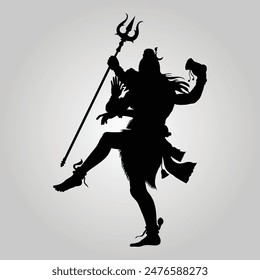 Lord Shiv Nataraja Graphic trendy design with trident 