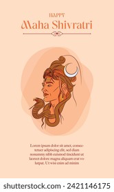lord shiva creative vector illustration for maha shivratri