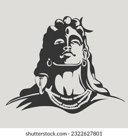 lord shiva digital vector wall sticker isolated on gray background   svg