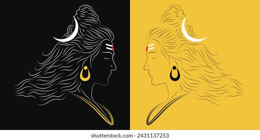 Lord shiva línea de puntos vector de arte