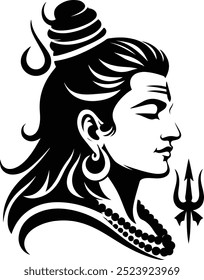 Lord Shiva face silhueta ilustração vetorial