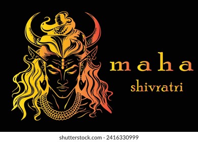 Lord Shiva Festival Vector Stock Photo