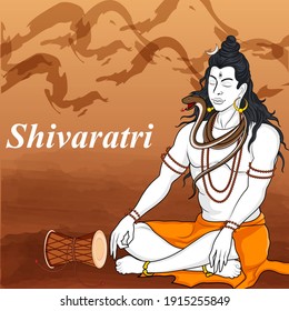 Lord Shiva the Hindu God for religious Shivratri background in vector