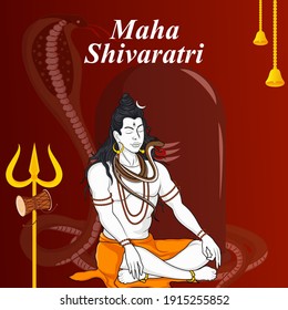 Lord Shiva the Hindu God for religious Shivratri background in vector