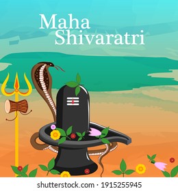 Lord Shiva the Hindu God for religious Shivratri background in vector