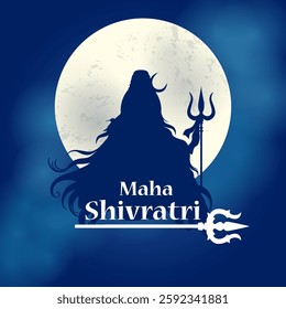 Lord Shiva the Hindu God for religious Shivratri background in vector