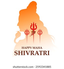 Lord Shiva the Hindu God for religious Shivratri background in vector