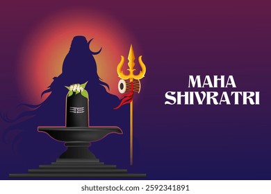 Lord Shiva the Hindu God for religious Shivratri background in vector