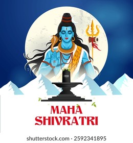 Lord Shiva the Hindu God for religious Shivratri background in vector