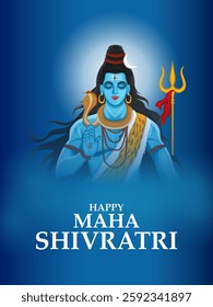 Lord Shiva the Hindu God for religious Shivratri background in vector