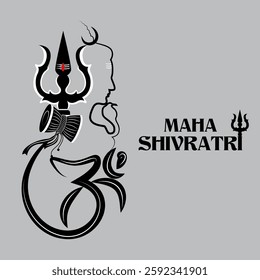 Lord Shiva the Hindu God for religious Shivratri background in vector