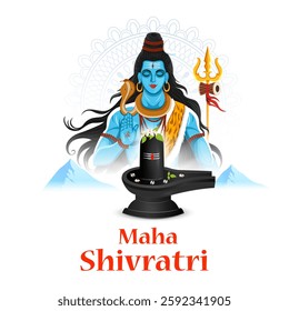 Lord Shiva the Hindu God for religious Shivratri background in vector